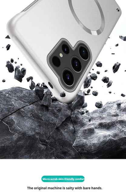 Ultra Thin Magnetic Metal Case for Samsung S25/S24 Ultra, S23/S22 FE – Frameless Matte PC Cover with MagSafe Compatibility