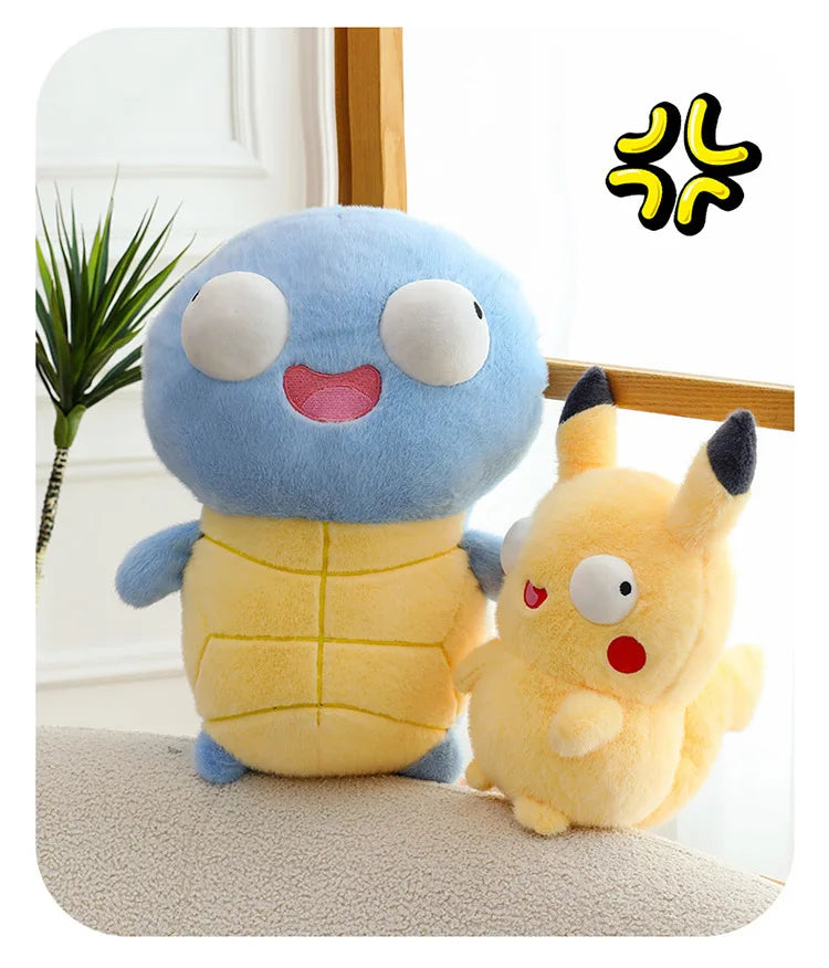 23cm Cute Pokemon Plush Toys — Pikachu, Charizard & Squirtle Soft Sleeping Pillow Dolls, Christmas Gift
