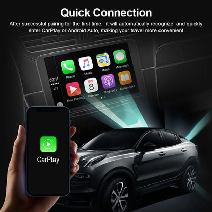TIMEKNOW 2 in 1 CarPlay and Android Auto Mini Box - Wireless CarPlay Adapter for USB/Type C Dongle