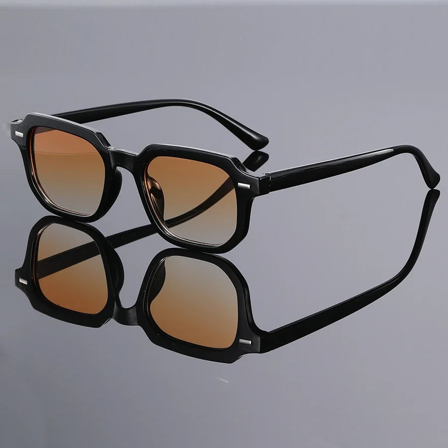 Men's Retro Square Frame Glasses - Trendy Y2K Rivet Street Style Fashion Eyewear