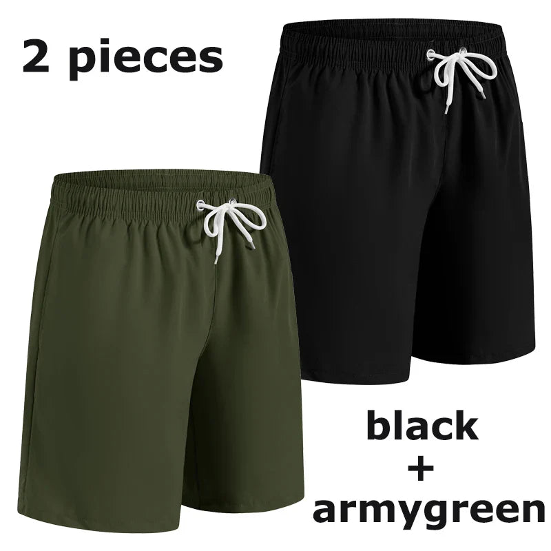 Men’s Quick Dry Swim Trunks – Summer Beach Board Shorts with Side Pockets Mesh Lined Swimwear Bathing Suit