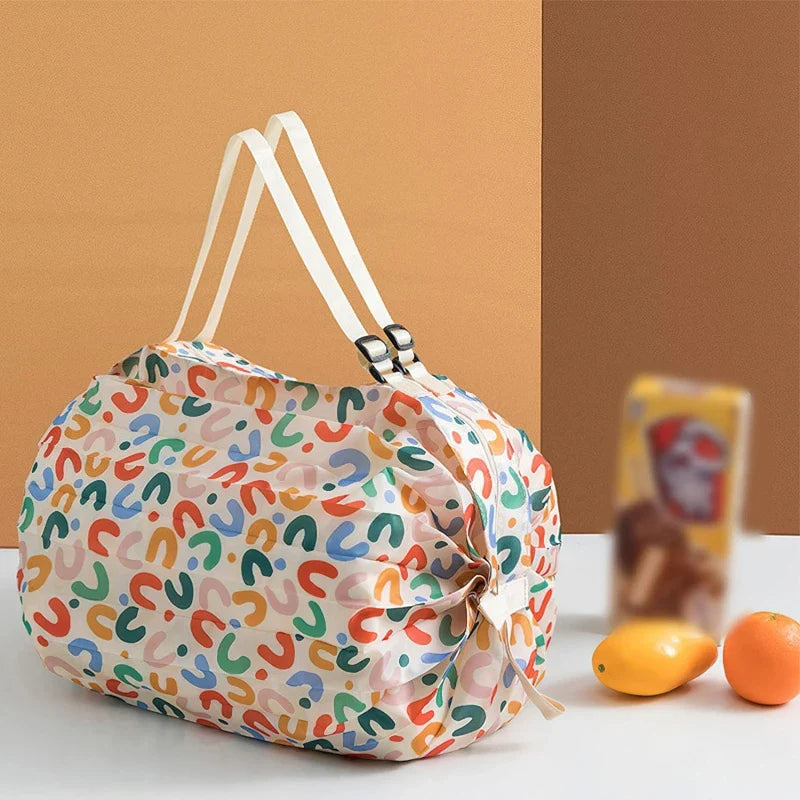 Foldable Shopping Bag - Waterproof Portable Reusable Grocery & Travel Tote Bag