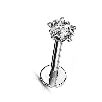 G23 Titanium Labret Piercing Studs - Triangle Zircon Lip Ear Cartilage Tragus Helix Body Jewelry Earrings