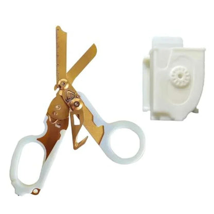 Folding Trauma Scissors - Emergency Rescue Cutter with Glass Breaker for Outdoor Use