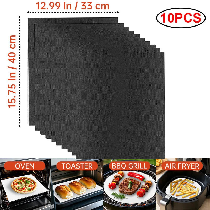 60x40cm Non-Stick BBQ Grill Mat - Heat Resistant Reusable Baking Sheet for Easy Cooking, Grilling & Outdoor Barbecue
