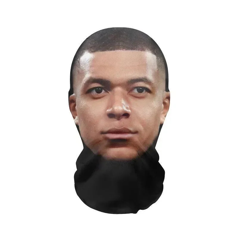 3D Realistic Face Mask - Celebrity Style Full Face Stretch Mesh Cosplay Balaclava for Role Play, Hip Hop & Costume Events
