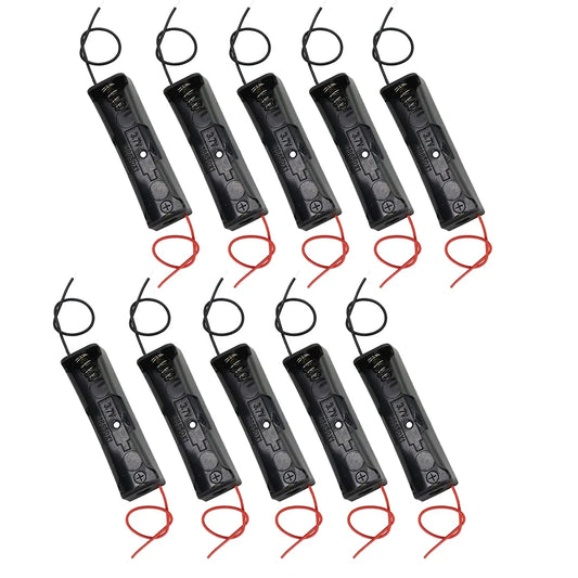 10Pcs 18650 Battery Holder Case - Plastic Storage Box with 150mm Lead Wire for Single Cell Power Projects