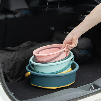 Portable Foldable Silicone Bucket - 5/10/17L Collapsible Basin for Camping, Laundry, Car Wash, Fishing & Household Use
