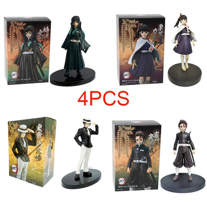 Anime Demon Slayer Kimetsu No Yaiba Action Figures – Tanjirou, Nezuko, Zenitsu & Inosuke PVC Model Toys