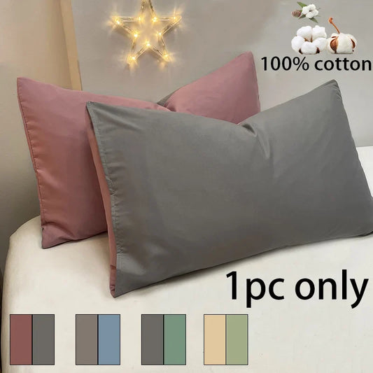 100% Cotton Brushed Color Block Pillowcases - Soft Cozy Wrinkle & Fade Resistant Envelope Closure