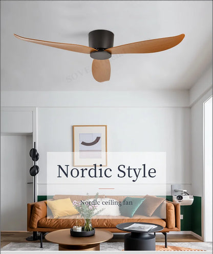 SOVE White Ultra-Thin 17cm DC Ceiling Fan — Low Floor Remote Control, Simple Design, No Light, 220V