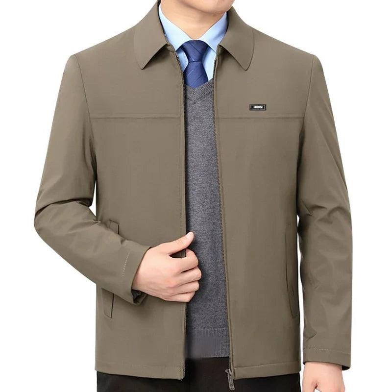 Men’s Business Casual Jacket - Luxury Zipper Blazer Office Coat for Spring and Autumn, Up to 3XL