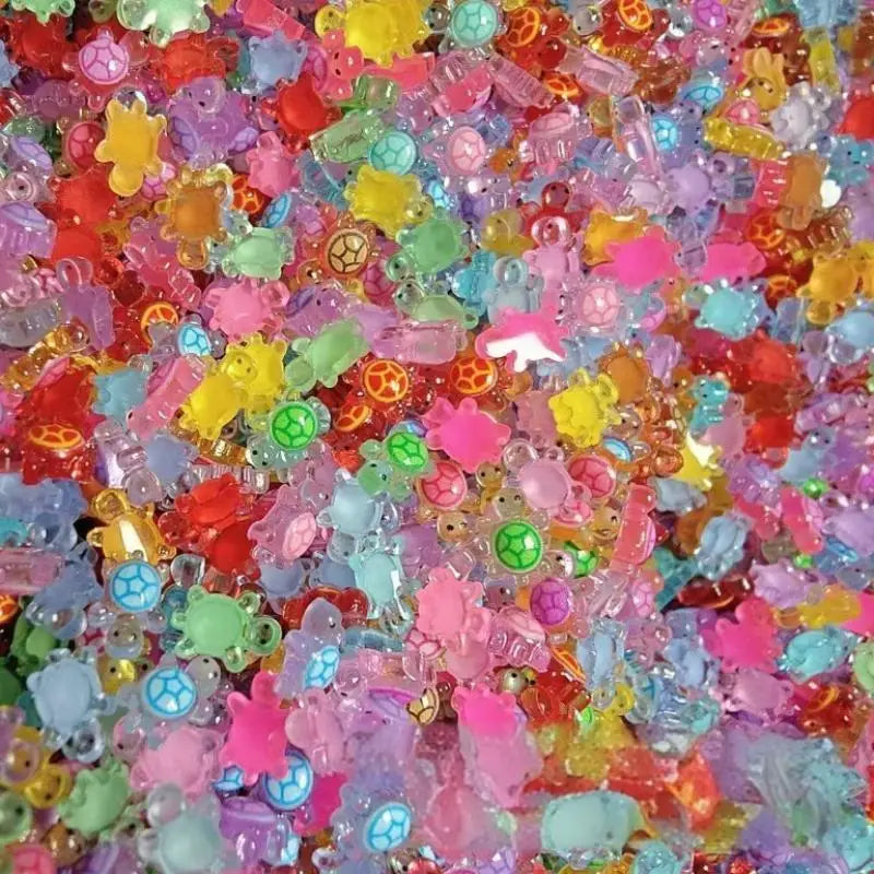 100PCS Glow-in-the-Dark Mini Turtle Figurines - Resin Dollhouse, Fairy Garden & Mini Landscape Decor