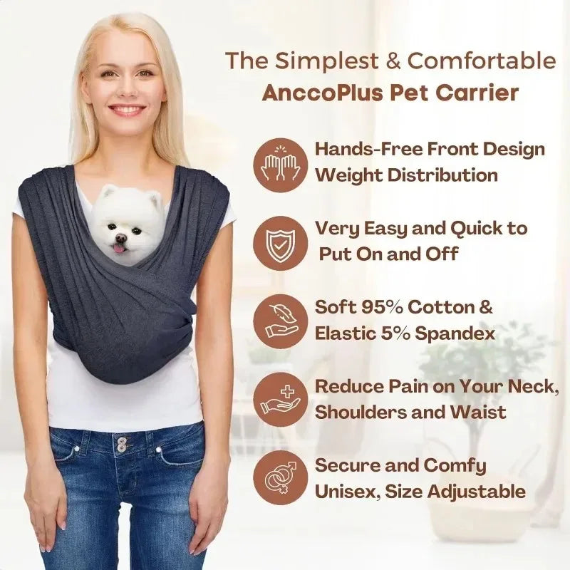 Small Pet Carrier Sling - Adjustable Breathable Front Facing Dog & Cat Bag for Hands-Free Travel