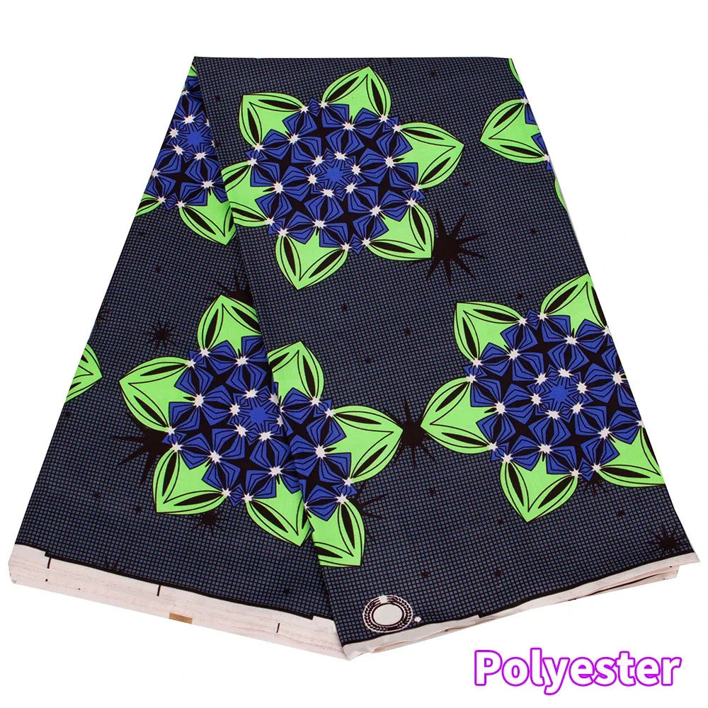 African Nigerian Batik Wax Print Fabric - High Quality Polyester Ankara Sewing Cloth A-7