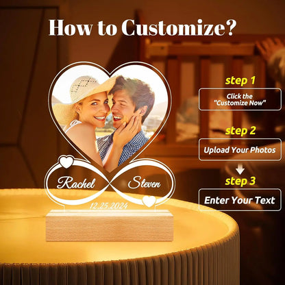 Customized Spotify Music Plaque – Personalized Acrylic Photo Frame Lamp for Anniversary, Birthday & Romantic Gifts