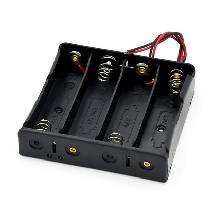 10-in-1 Plastic 18650 Battery Holder — 1/2/3/4 Slot Storage Box with Wire Lead for 3.7V 18650 Batteries