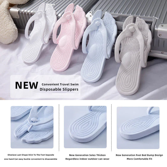 Portable Folding Travel Slippers – Non-Slip Beach & Hotel Flip-Flops for Couples