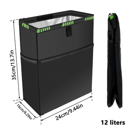 Waterproof Foldable Car Trash Can - Large Capacity Hanging Rubbish Bin & Waste Organizer for Car Accessories