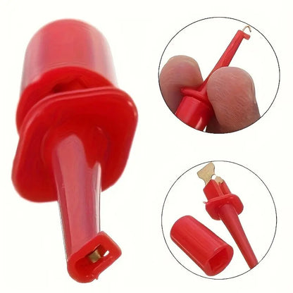 10Pcs Mini Test Hook Clips - Small IC Grabber Probes with Round Crocodile Clips for Electronic Testing