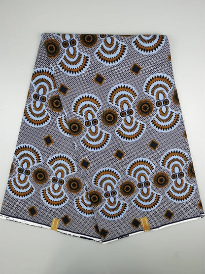 Guaranteed Original African Wax Fabric - 100% Cotton Real Ankara Print 6 Yards for Wedding Dresses & Sewing