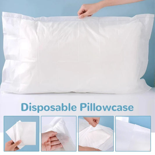 20PCS Disposable Pillow Covers - Thick Soft Breathable Hygienic Pillow Protectors for Travel, Hotel & Home Use