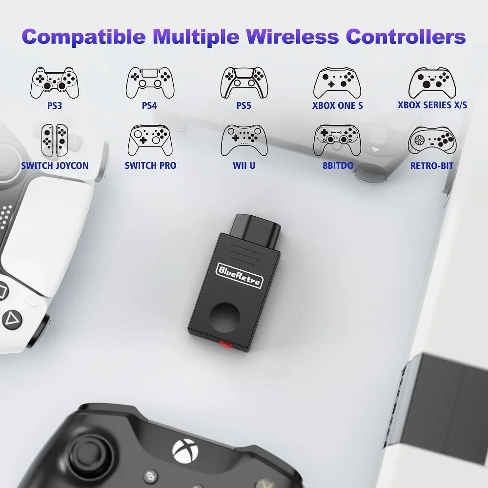 RetroScaler BlueRetro Wireless Controller Adapter – NES to PS3/PS4, 8BitDo & Ipega9076 Switch Joy-Con Compatible