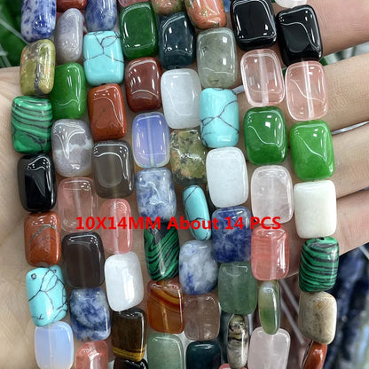 Natural Gemstone Beads - Agate Quartz Turquoise Faceted Rondelle Spacer Beads for DIY Jewelry Making & Bracelets