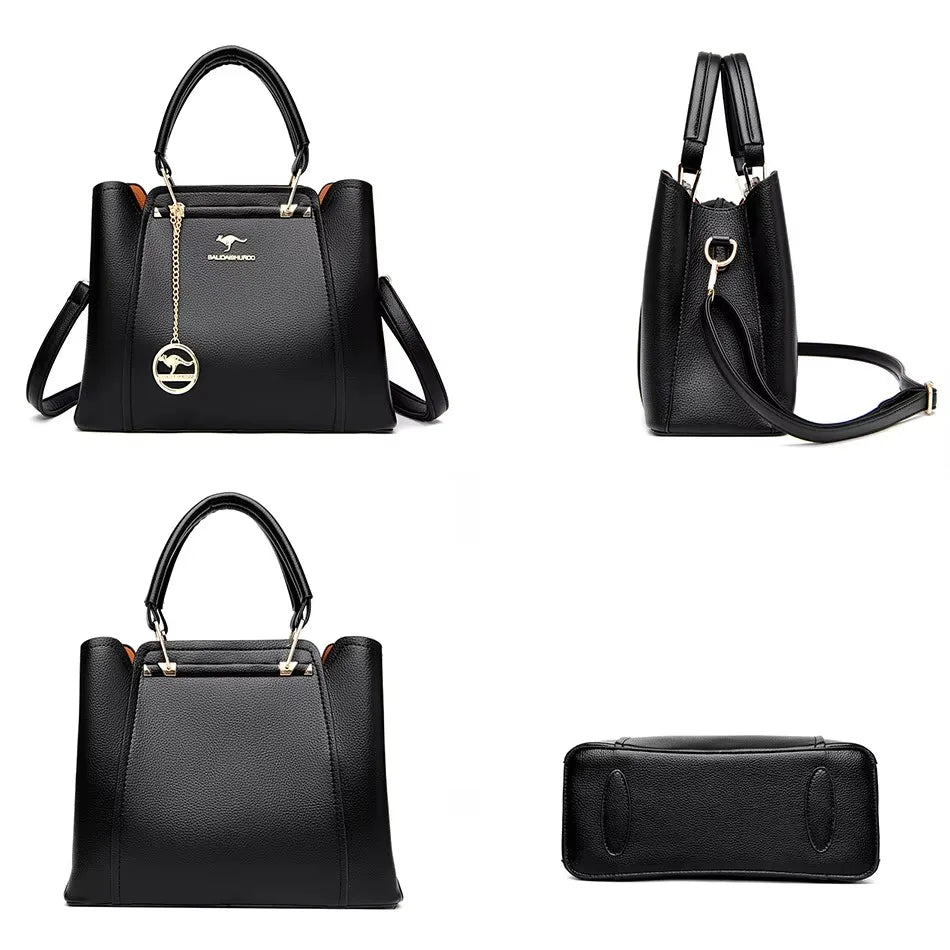 Luxury Women’s Leather Handbag – Large Capacity Shoulder & Crossbody Designer Bag