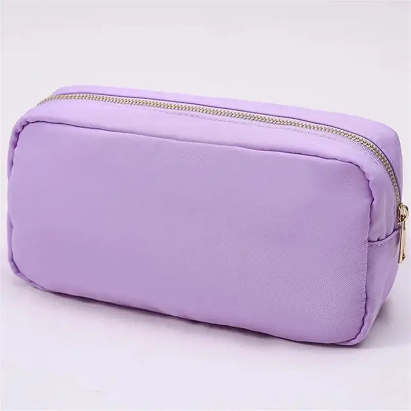 Multi-Color Nylon Cosmetic Bag - Large Zipper Makeup Pouch & Toiletry Organizer for Women and Girls