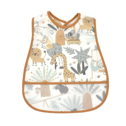Adjustable Baby Bibs - Waterproof EVA Cotton Cartoon Feeding Bibs with Burp Cloth for Boys & Girls