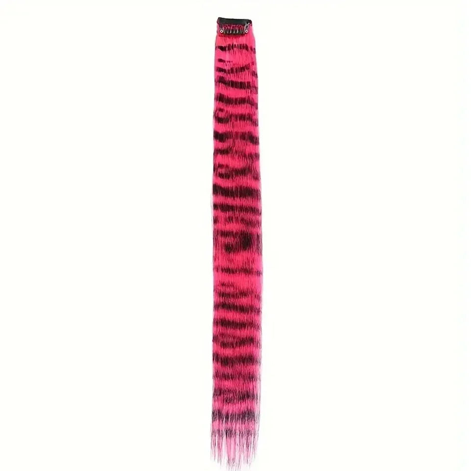 Colorful Feather Hair Extension - Clip-In Synthetic Hairpiece for Women Cosplay Y2K Style