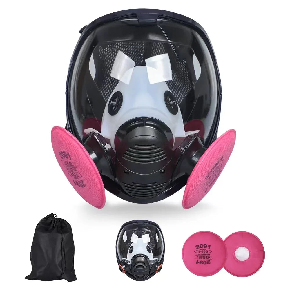 Silicone Full Face Respirator Mask 6800 – 15-in-1 Gas, Dust & Chemical Protection for Laboratory, Welding, Painting & Insecticide Spray