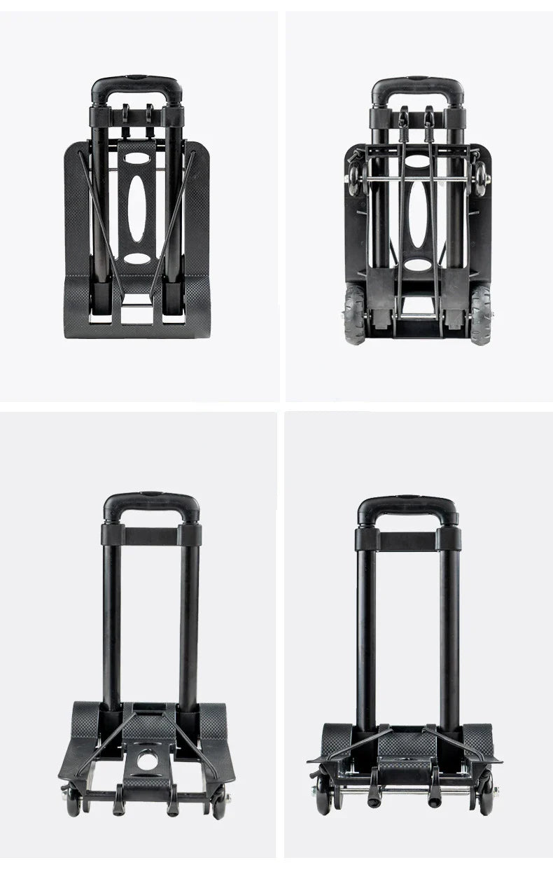 2/4-Wheeled Small Truck with Foldable Pull Rod – Portable Grocery, Luggage & Household Shopping Cart