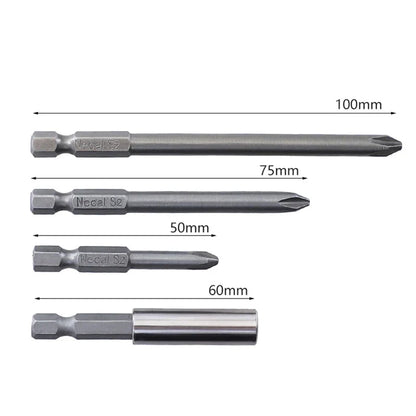 12Pcs 1/4 Inch Magnetic Screwdriver Bits - 50mm 75mm 100mm Long Power Tool Bit Set