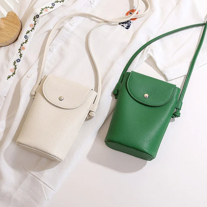 PU Leather Phone Crossbody Bag - Women’s Small Flap Shoulder Purse with Hasp Wallet for Daily Travel & Outdoor Use