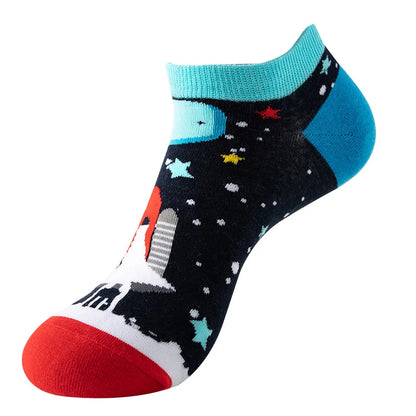 Combed Cotton Ankle Socks for Men & Women - Funny Beer, Fruit & Food Novelty Low Cut Socks (EU 38-43)