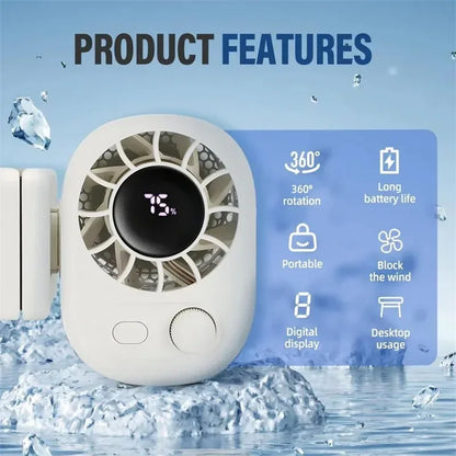 3-in-1 Clip-On Fan - 360° Rotatable USB Rechargeable Car, Outdoor & Desktop Cooling Fan