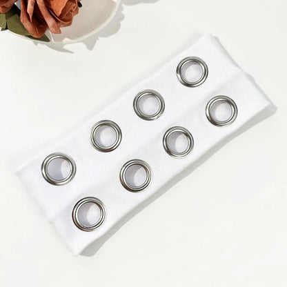 Punk Metal Hollow Eye Headband - Hip-Hop Rock Style Stretch Hair Accessory for Men & Women Music Festivals