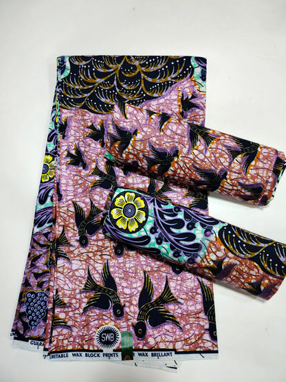Grand Super Ankara Wax Fabric - Original 100% Cotton Glitter Batik Pagne 6 Yards Nigerian Party Dress Sewing Material