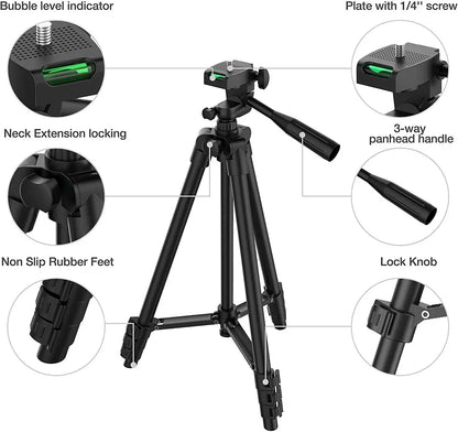 102cm Professional Phone Tripod - DSLR Camera and Photography Stand for Xiaomi, Huawei, iPhone, GoPro with Selfie Remote