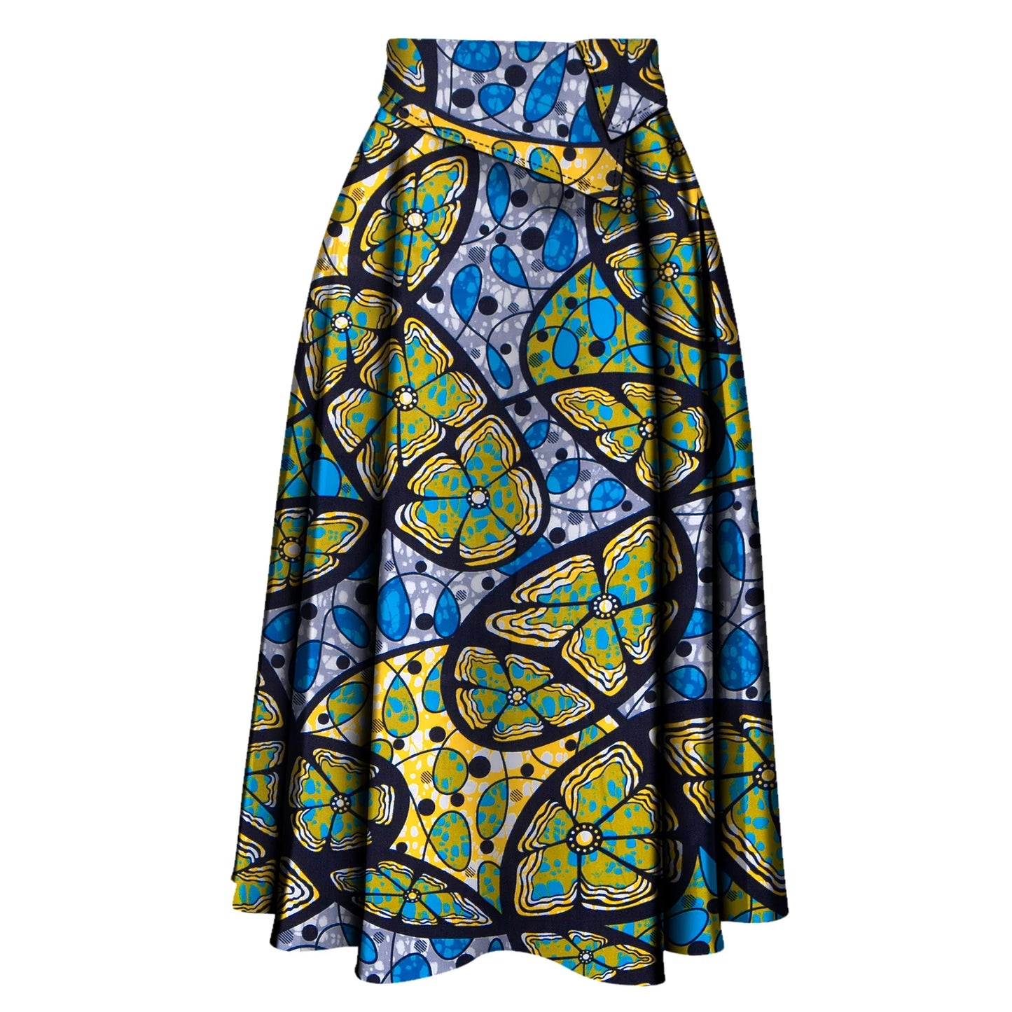 African Ankara Skirt for Women - High Waist Long Printed Party Skirt