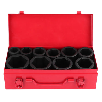 10PCS Metric Deep Impact Socket Set - 3/4-Inch Drive 6-Point Auto Repair Tools 22-50mm