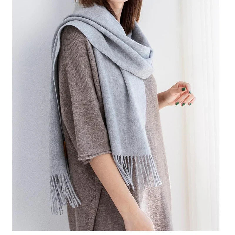 Solidlove Women’s Wool Winter Scarf – 100% Wool Cashmere Poncho Wrap, Fashionable Adult Scarf for Ladies