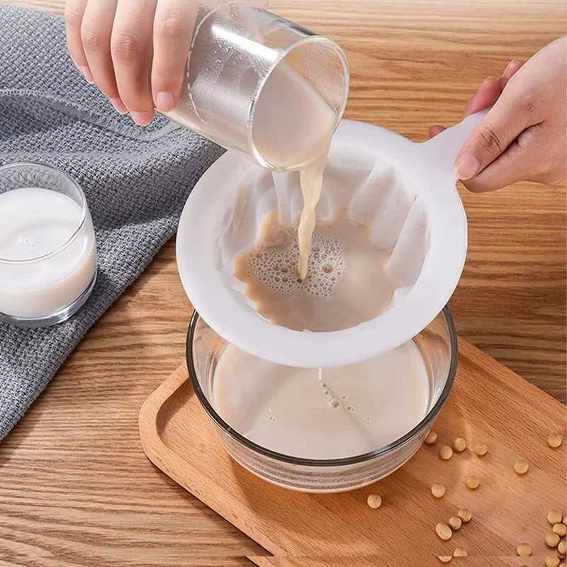 Ultra Fine Mesh Strainer Spoon – 100/200/400 Mesh Washable Nylon Filter Sieve for Soy Milk, Juice, Coffee & Tea Kitchen Colander Tool
