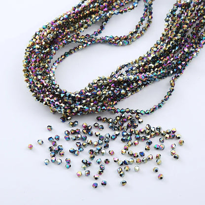 3/4mm Crystal Bicone Glass Beads - White Loose Faceted Beads for DIY Bracelets, Earrings & Jewelry Making