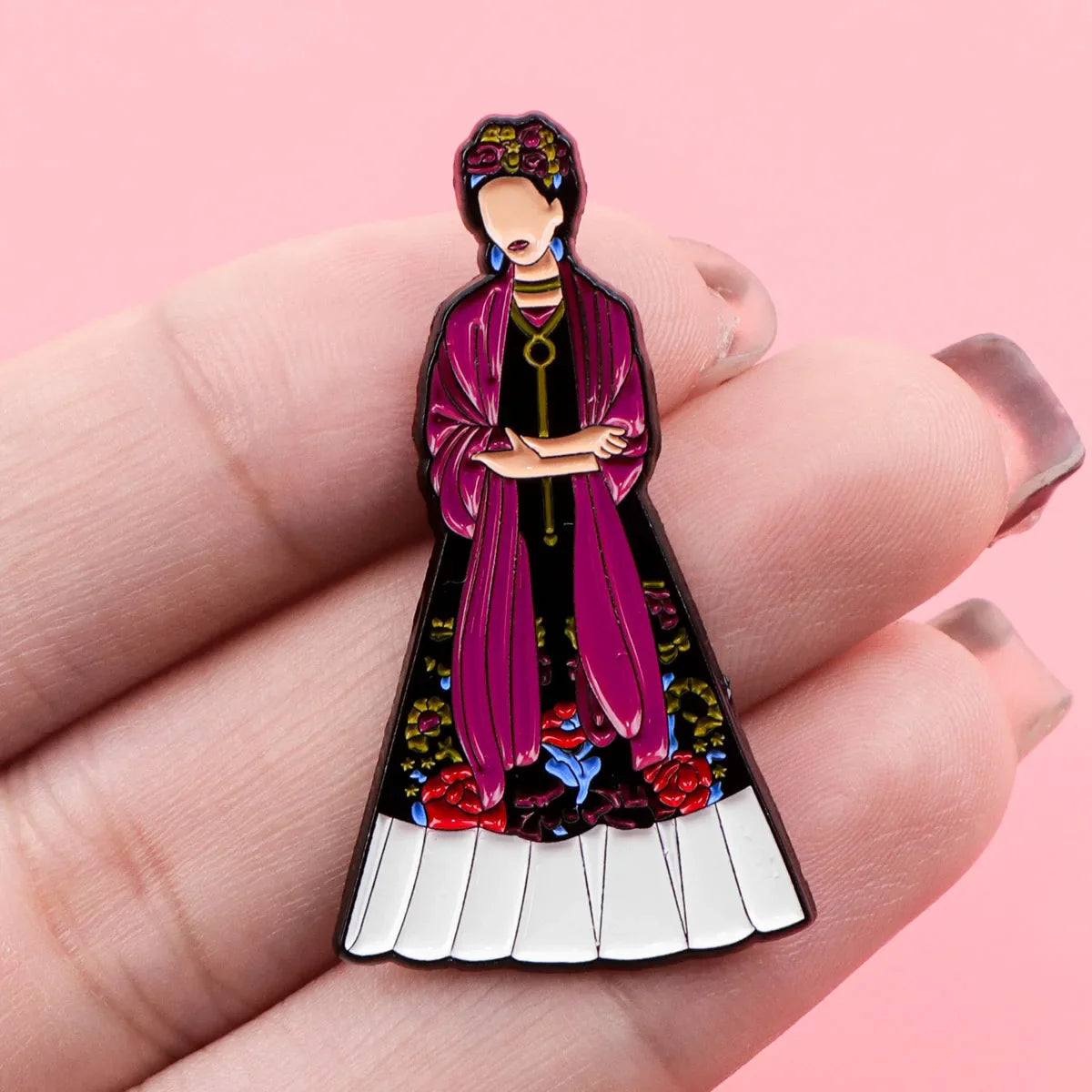 Feminism Mexican Painter Enamel Pin – Cartoon Figure Lapel Brooch for Backpack, Clothing & Accessories, Fashion Jewelry Gift