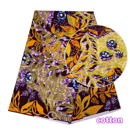 100% Cotton African Ankara Wax Fabric - 6 Yards Party Dress Sewing & Craft Print