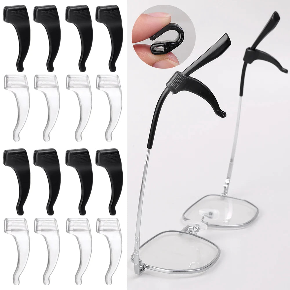 Anti-Slip Silicone Ear Hooks for Glasses | Elastic Eyewear Grip, Temple Holder & Fastener Accessories