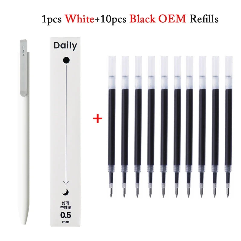 KACO Metal Clip Gel Pen - 0.5mm Black Ink Quick Dry Signature Pen with 800M Smooth Writing Capacity